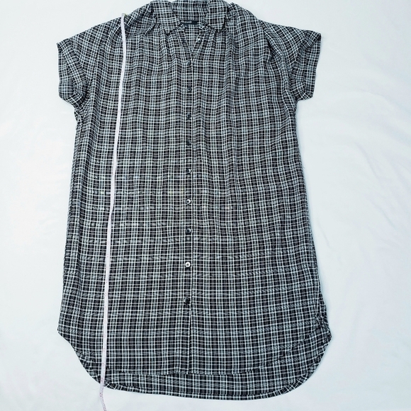 Madewell Plaid Central Shirt Dress Thompson Black & White - Picture 9 of 11